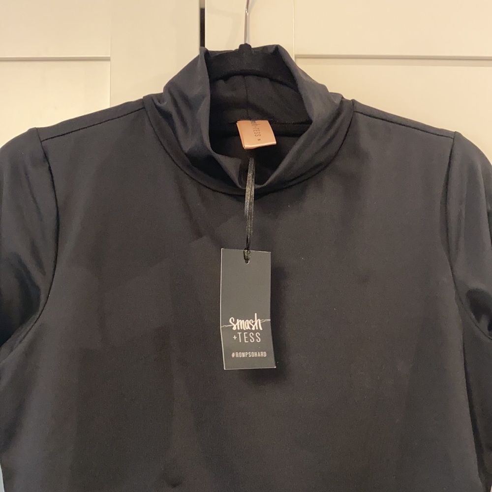 Smash & Tess black mockneck bodysuit, medium - Picture 3 of 9